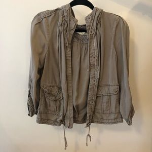 Olive boho Anthropologie jacket, S